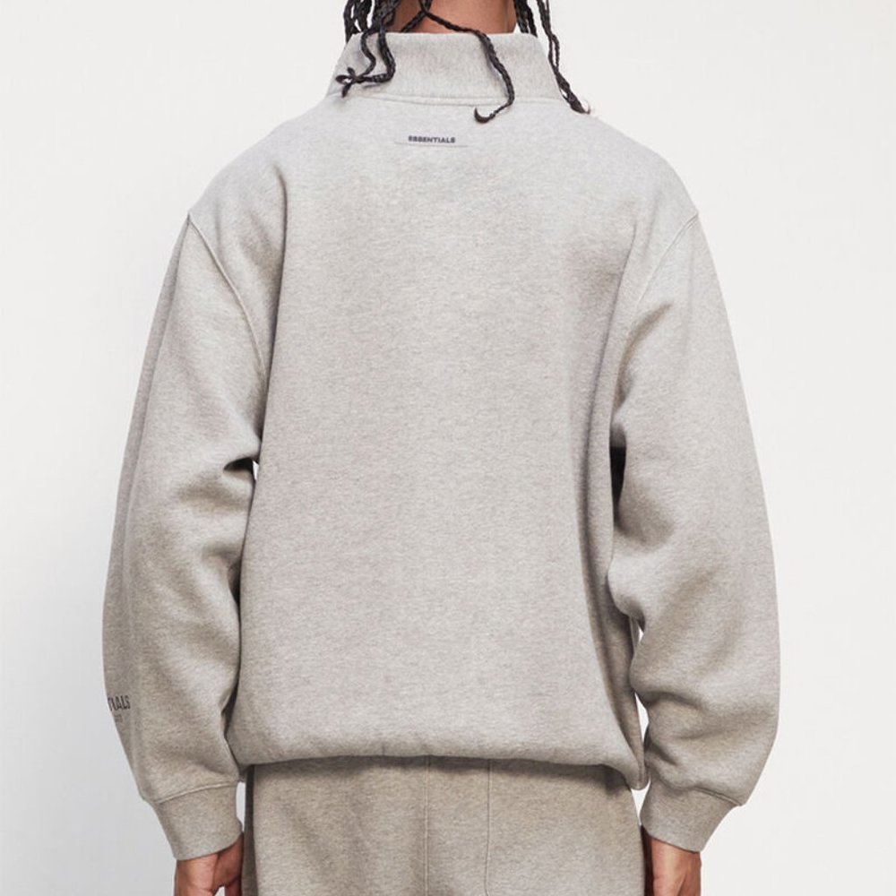 Essentials Fear of God Mock Neck Heathered Gray Sweatshirt - Picture 2 of 4